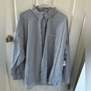 Old Navy Oversized Striped Boyfriend Shirt